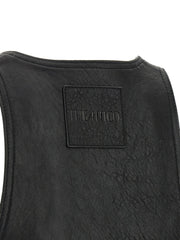 The Attico Black Lamb Leather Sleeveless Jacket - IT40