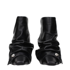 The Attico Black Leather Ankle Boots