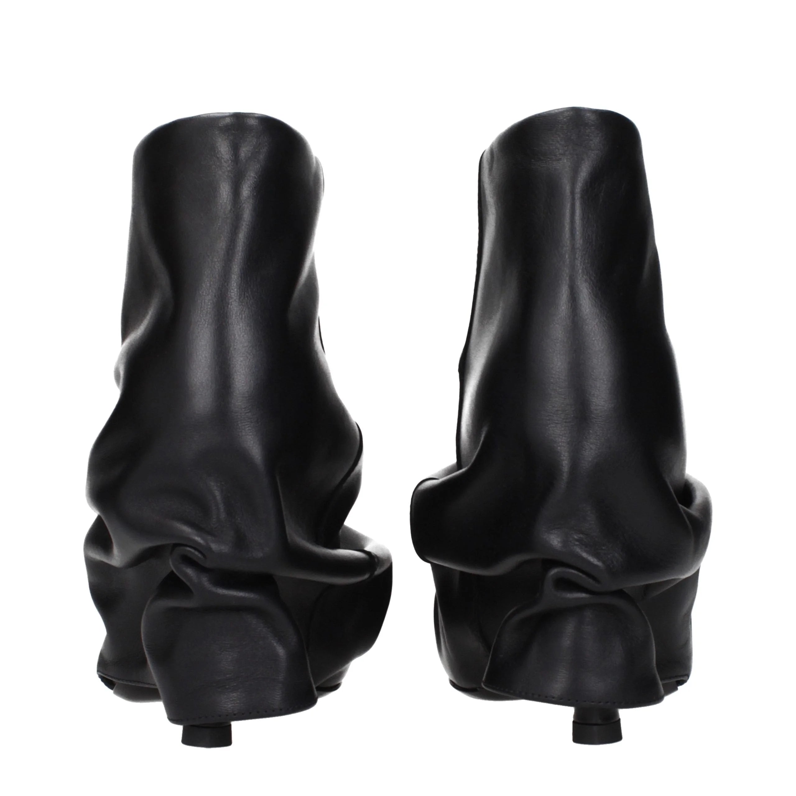The Attico Black Leather Ankle Boots