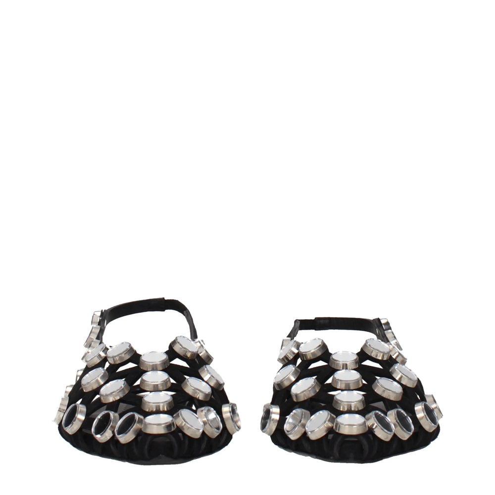 The Attico Black Leather Ballet Flats