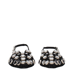 The Attico Black Leather Ballet Flats