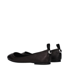 The Attico Black Leather Ballet Flats