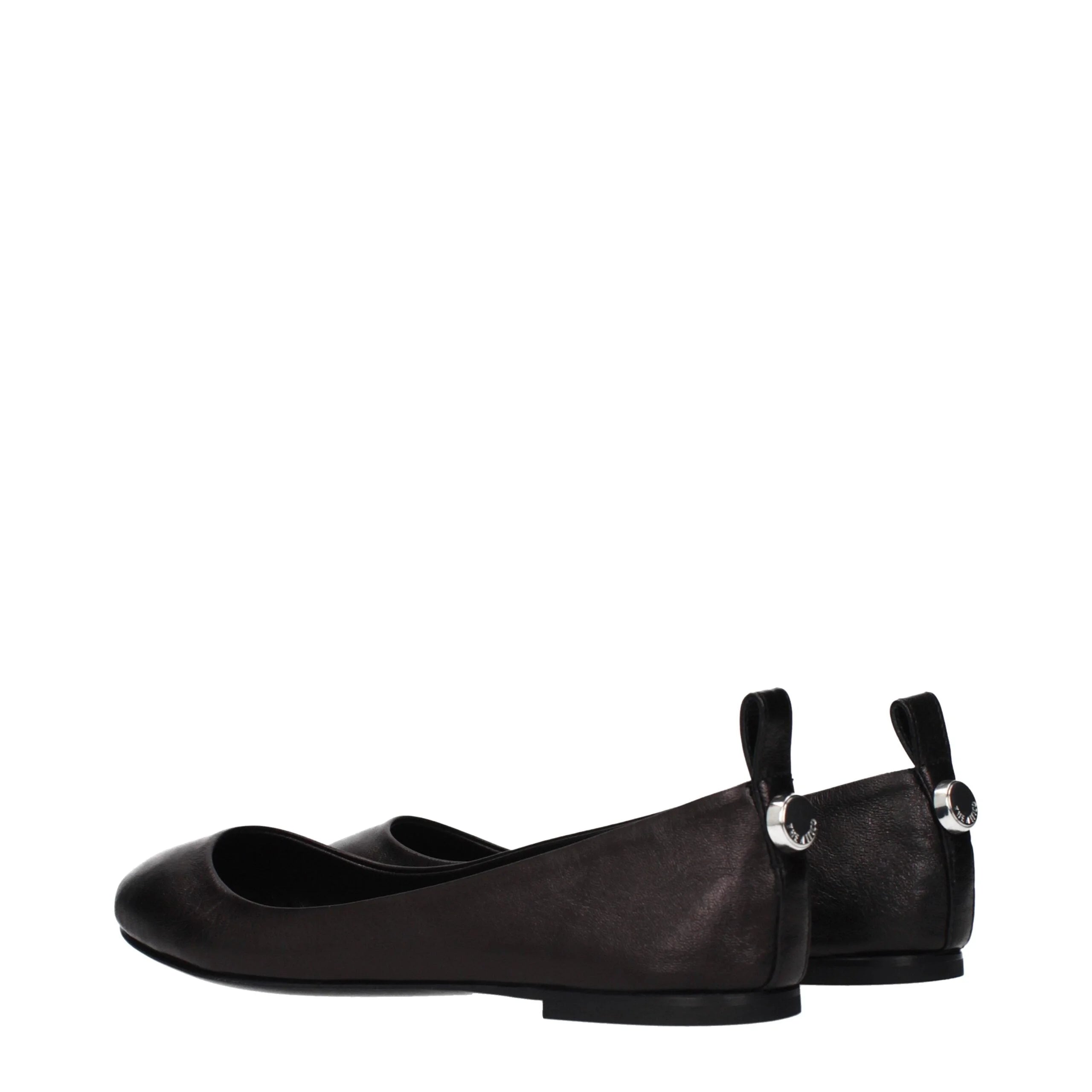 The Attico Black Leather Ballet Flats