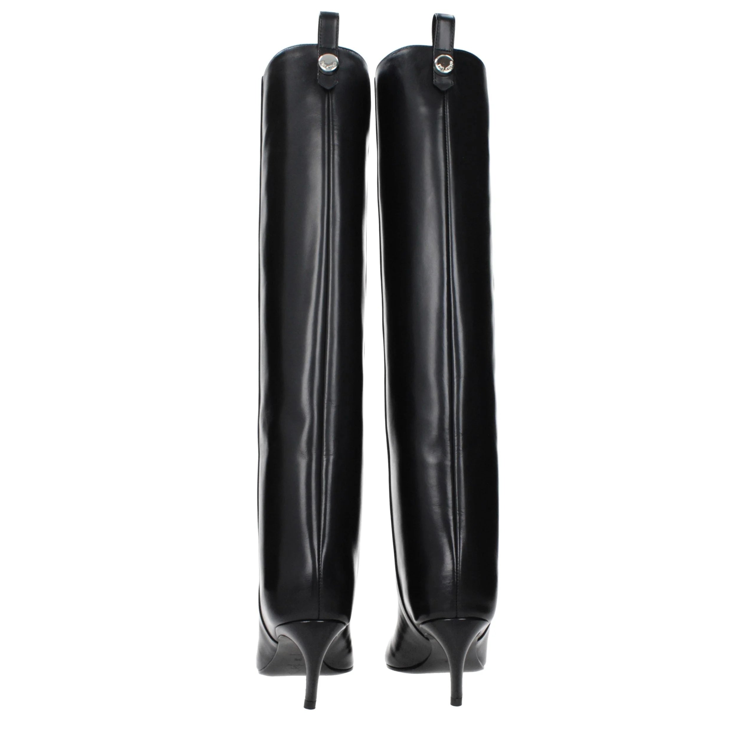 The Attico Black Leather High Heel Boots - EU36/US6