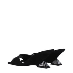 The Attico Black Leather Platforms