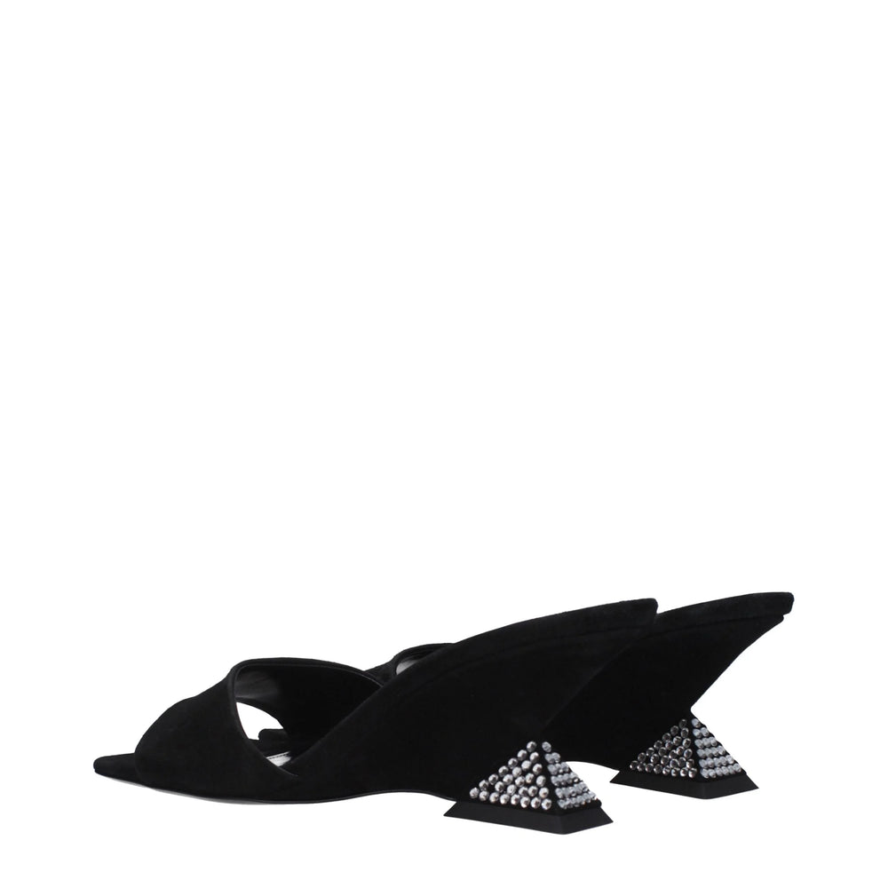 The Attico Black Leather Platforms - Sandals