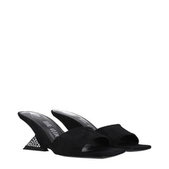 The Attico Black Leather Platforms - Sandals