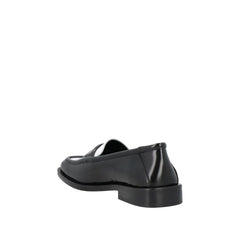 The Attico Black Leather Slip-On Loafers - EU40/US10