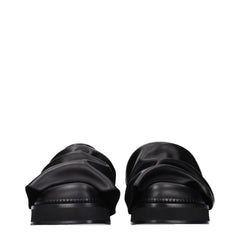 The Attico Black Leather Slippers