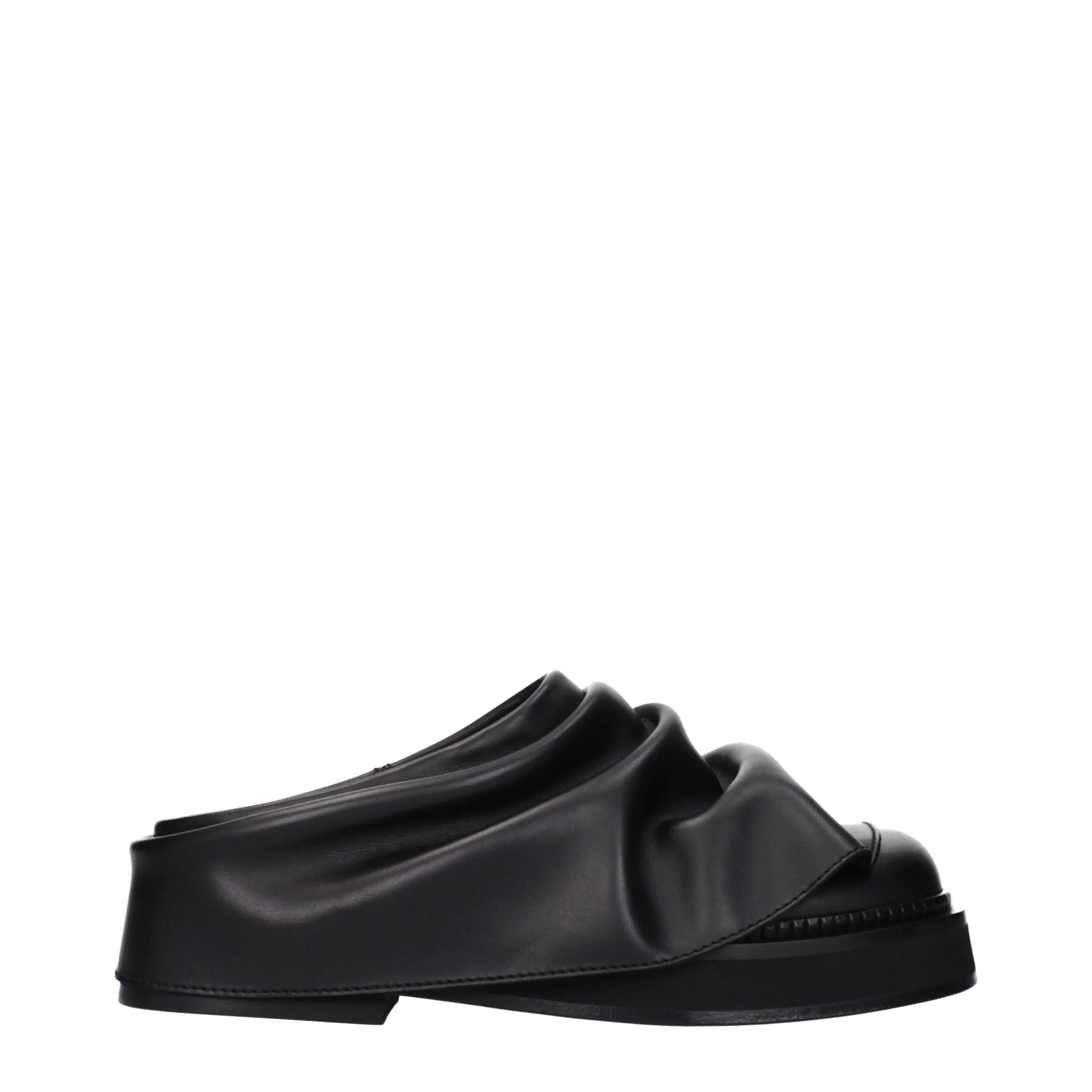 Pantofole The Attico in pelle nera