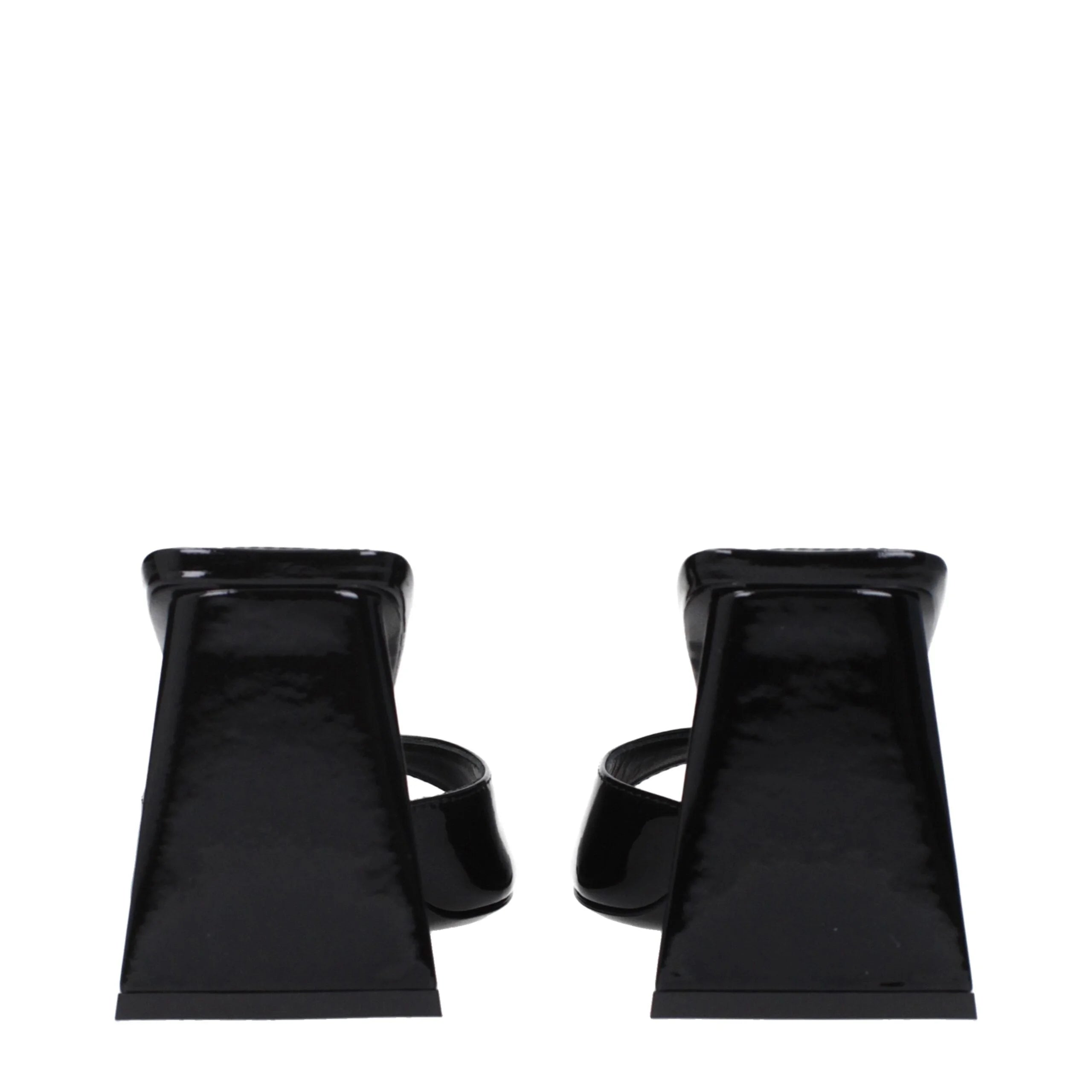 The Attico Black Leather Stiletto Heels Sandals - Sandals