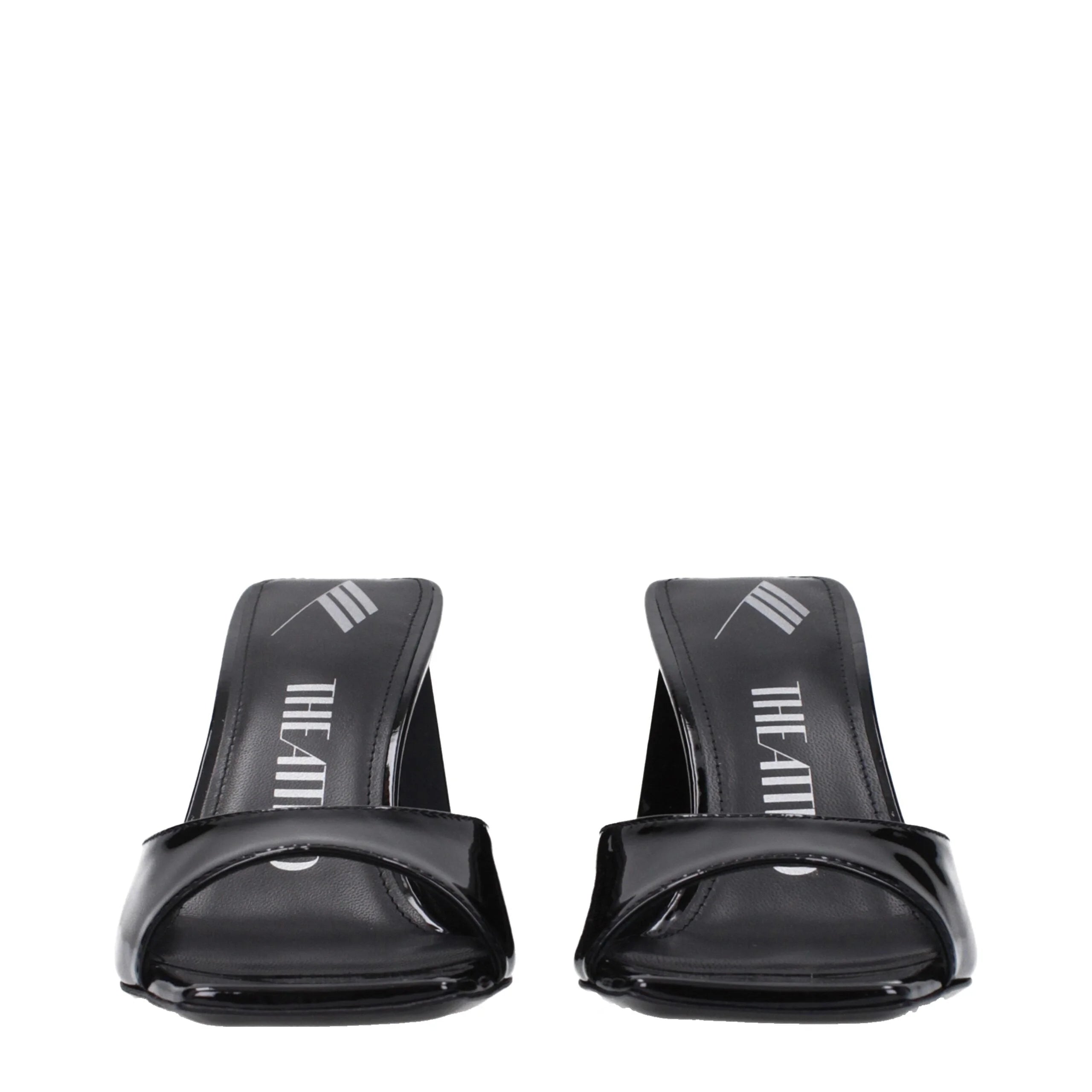 The Attico Black Leather Stiletto Heels Sandals - Sandals