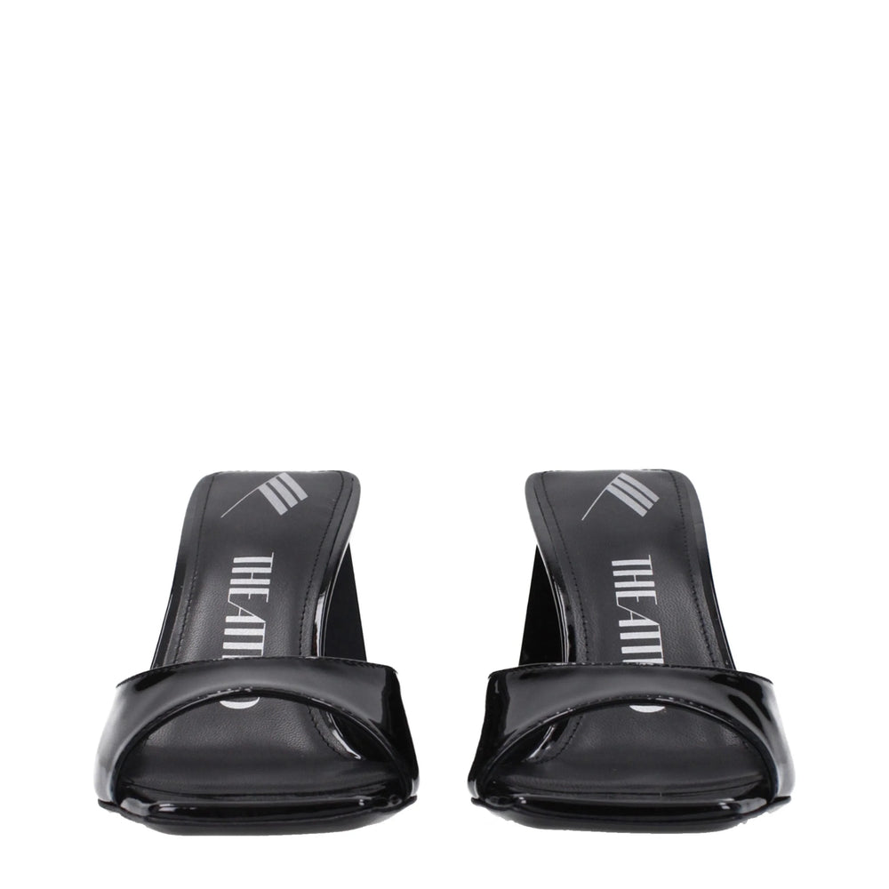 The Attico Black Leather Stiletto Heels Sandals - Sandals