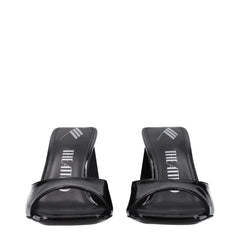 The Attico Black Leather Stiletto Heels Sandals - Sandals