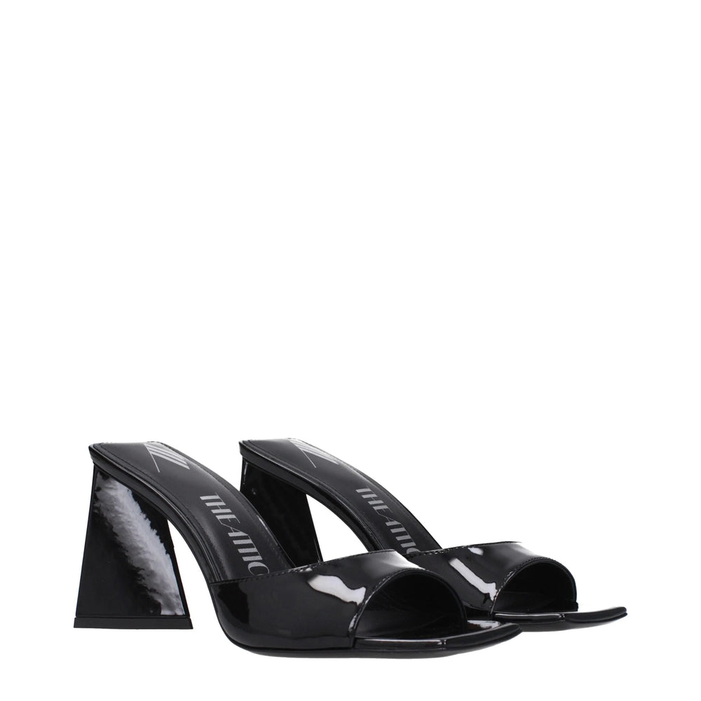 The Attico Black Leather Stiletto Heels Sandals - Sandals