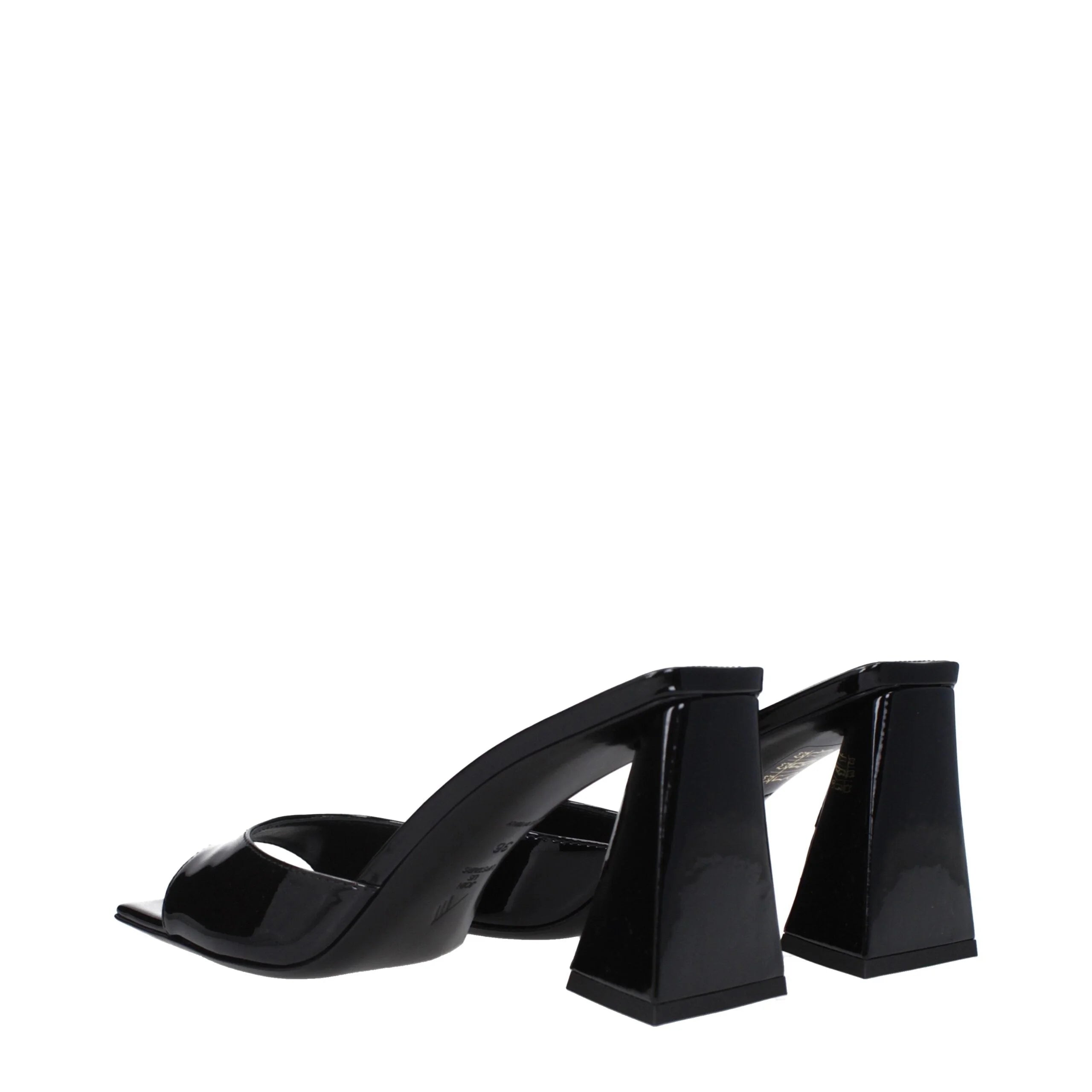 The Attico Black Leather Stiletto Heels Sandals - Sandals