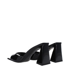 The Attico Black Leather Stiletto Heels Sandals - Sandals