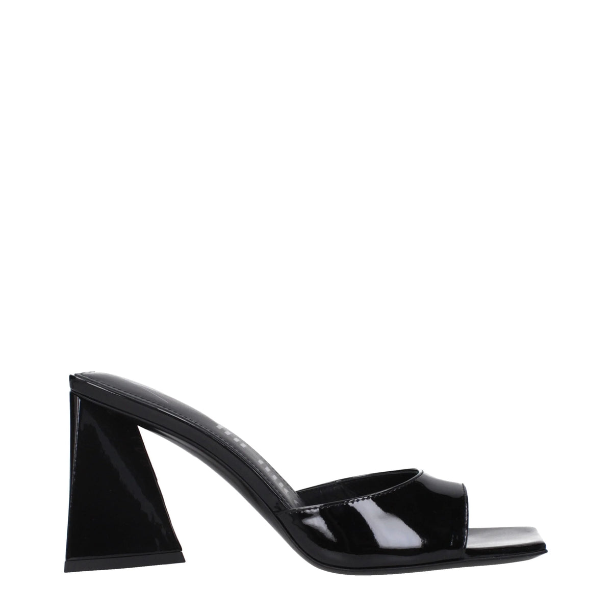The Attico Black Leather Stiletto Heels Sandals - Sandals