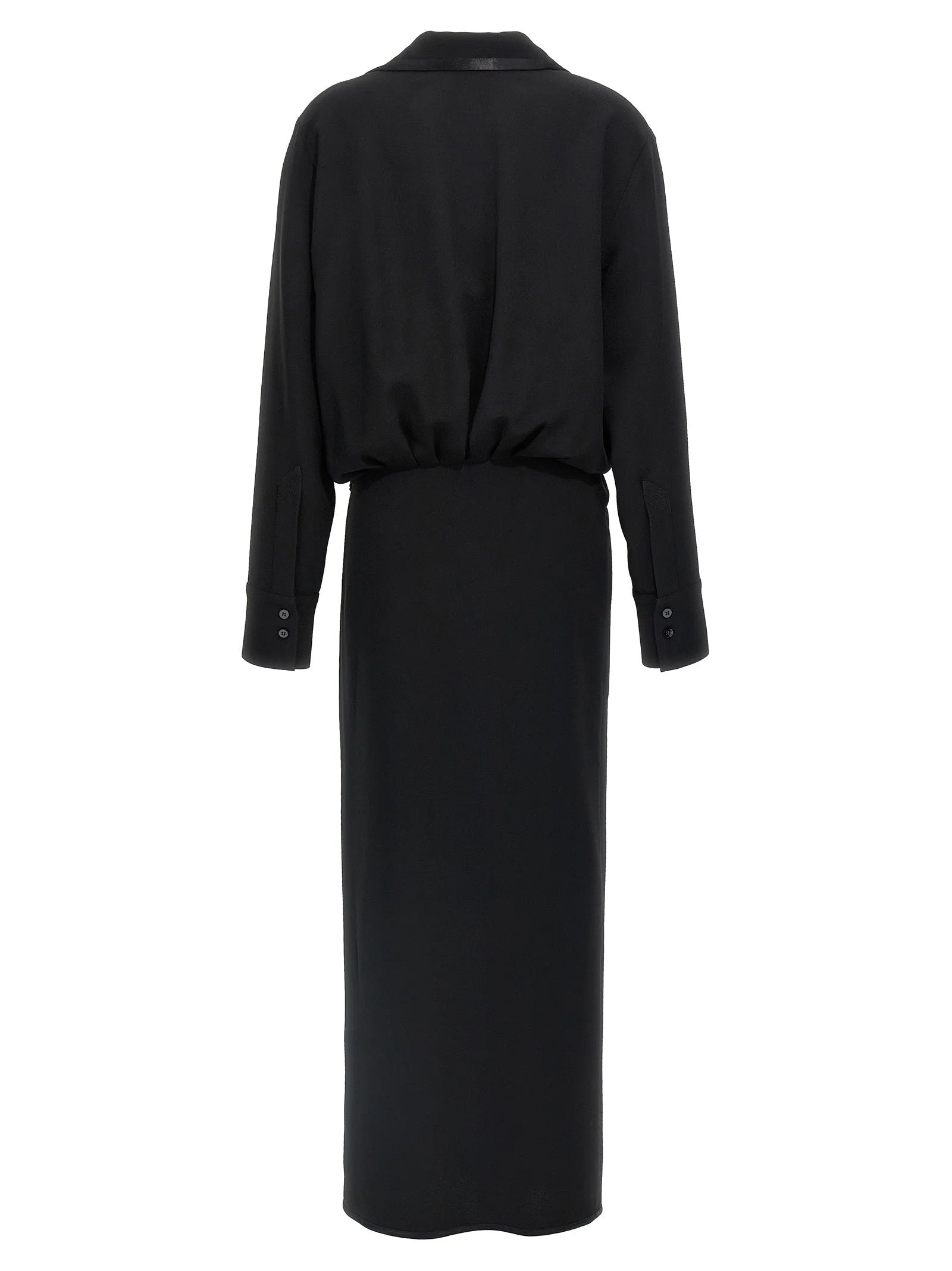 The Attico Black Marabou Midi Dress
