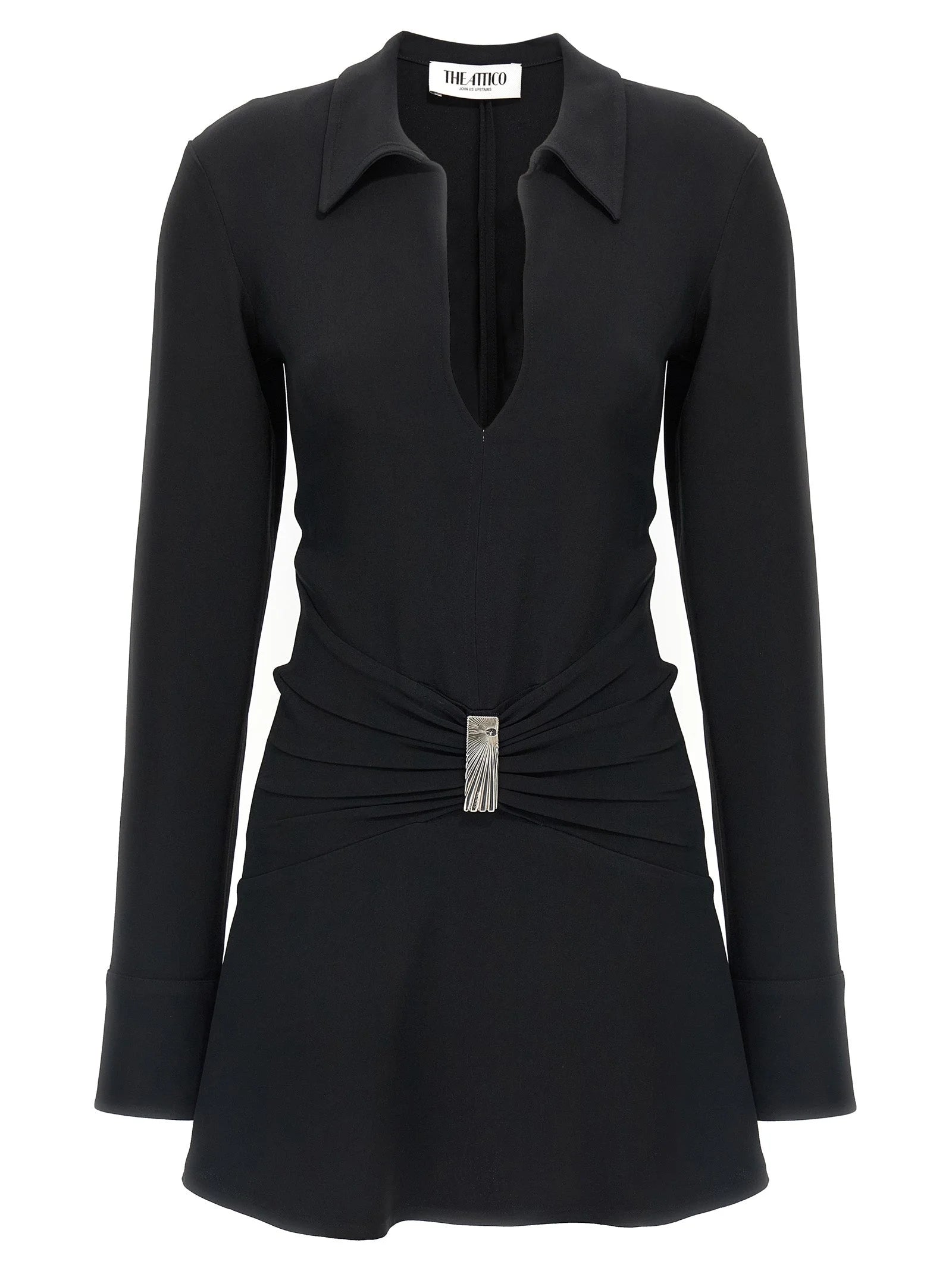 The Attico Black Marabou Short Dress - IT38
