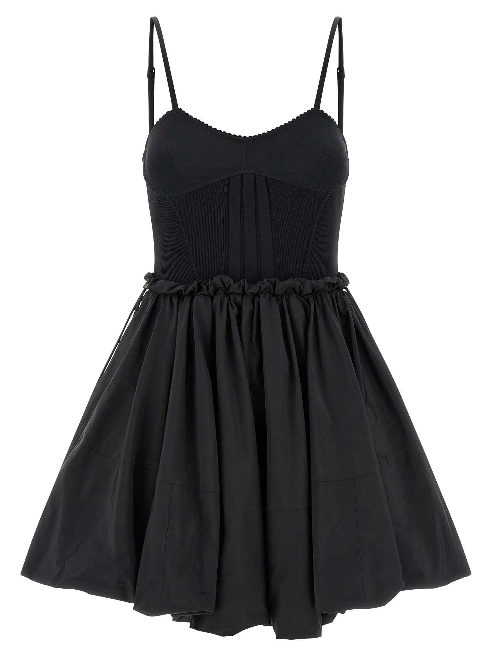 The Attico Black Polyamide Short Dress