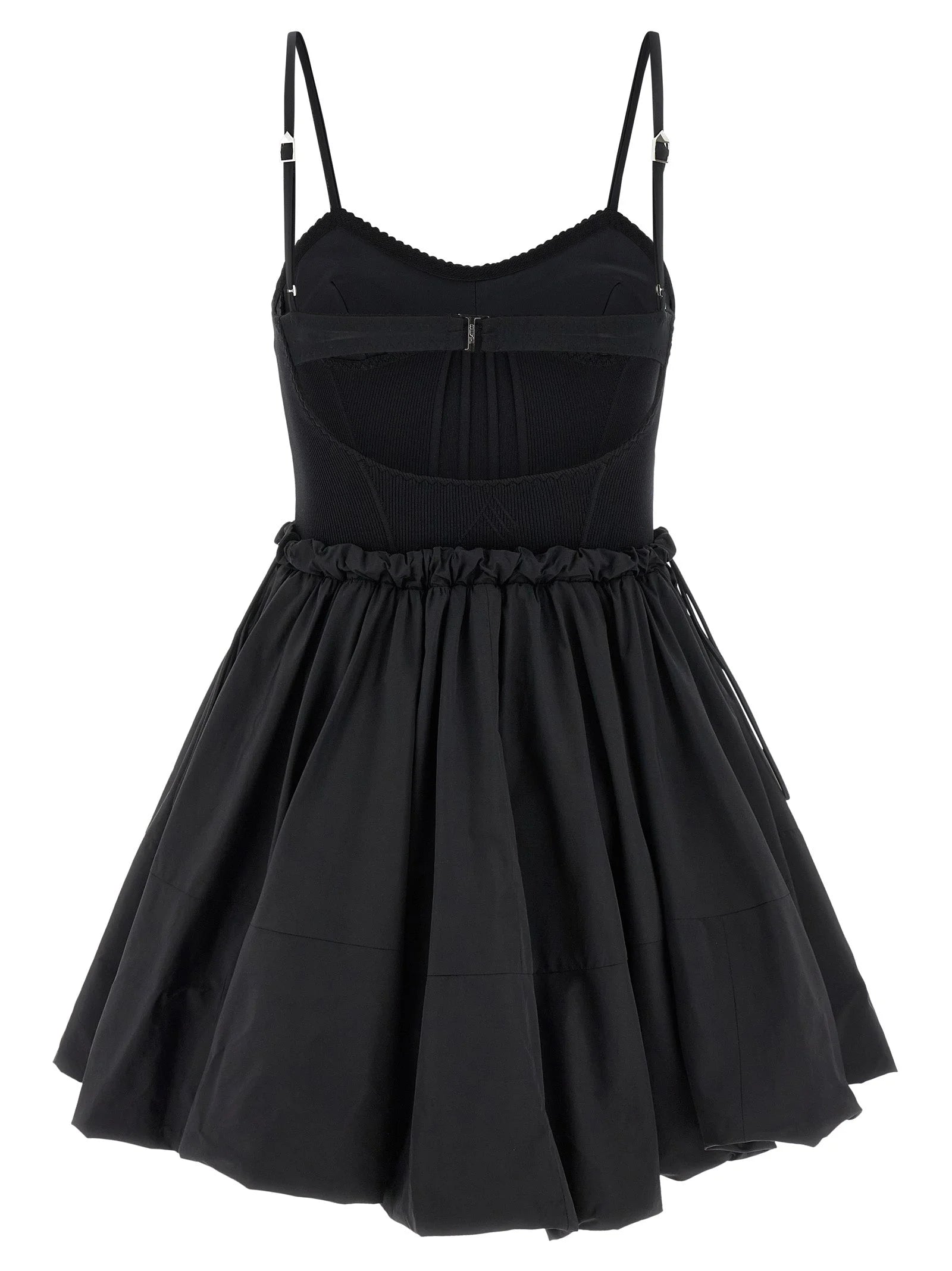 The Attico Black Polyamide Short Dress