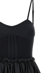 The Attico Black Polyamide Short Dress
