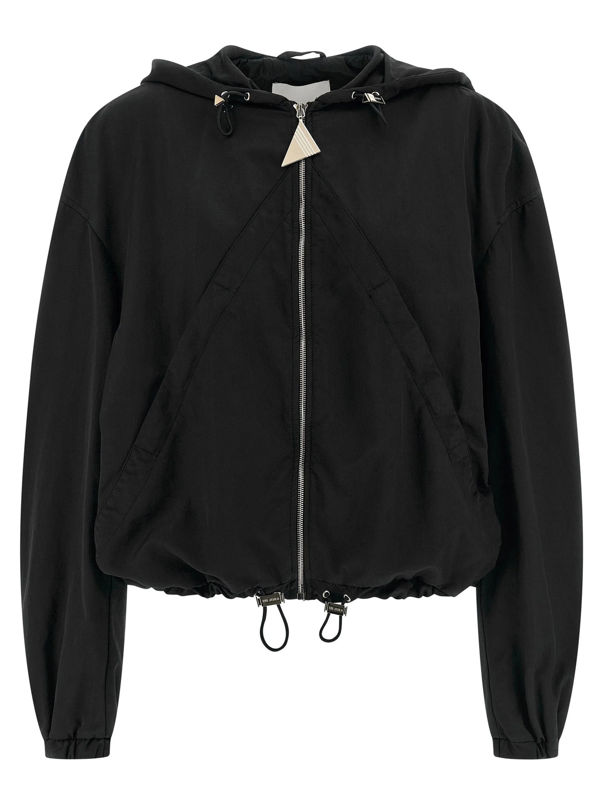 The Attico Black Polyester Bomber