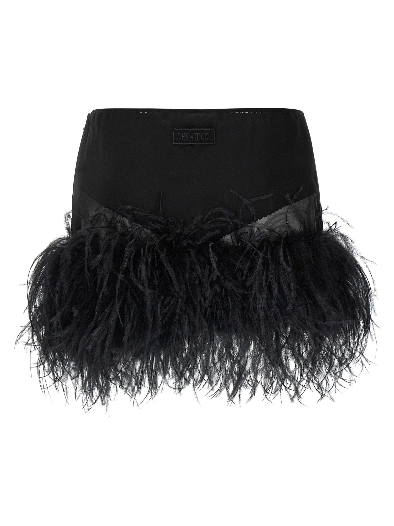 The Attico Black Polyester Long Skirt - IT42