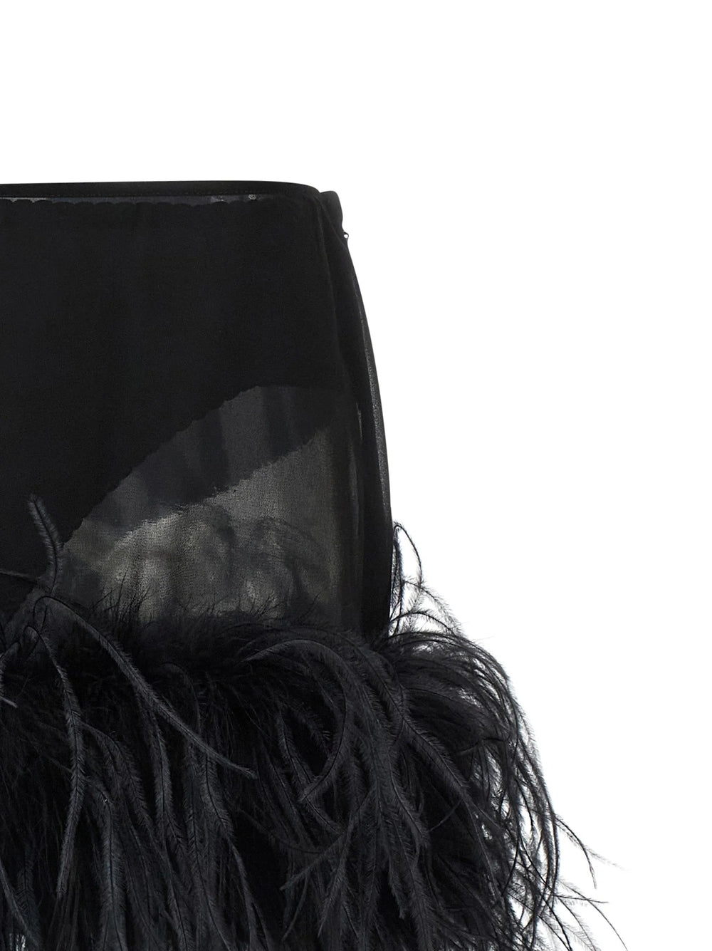 The Attico Black Polyester Long Skirt - IT42