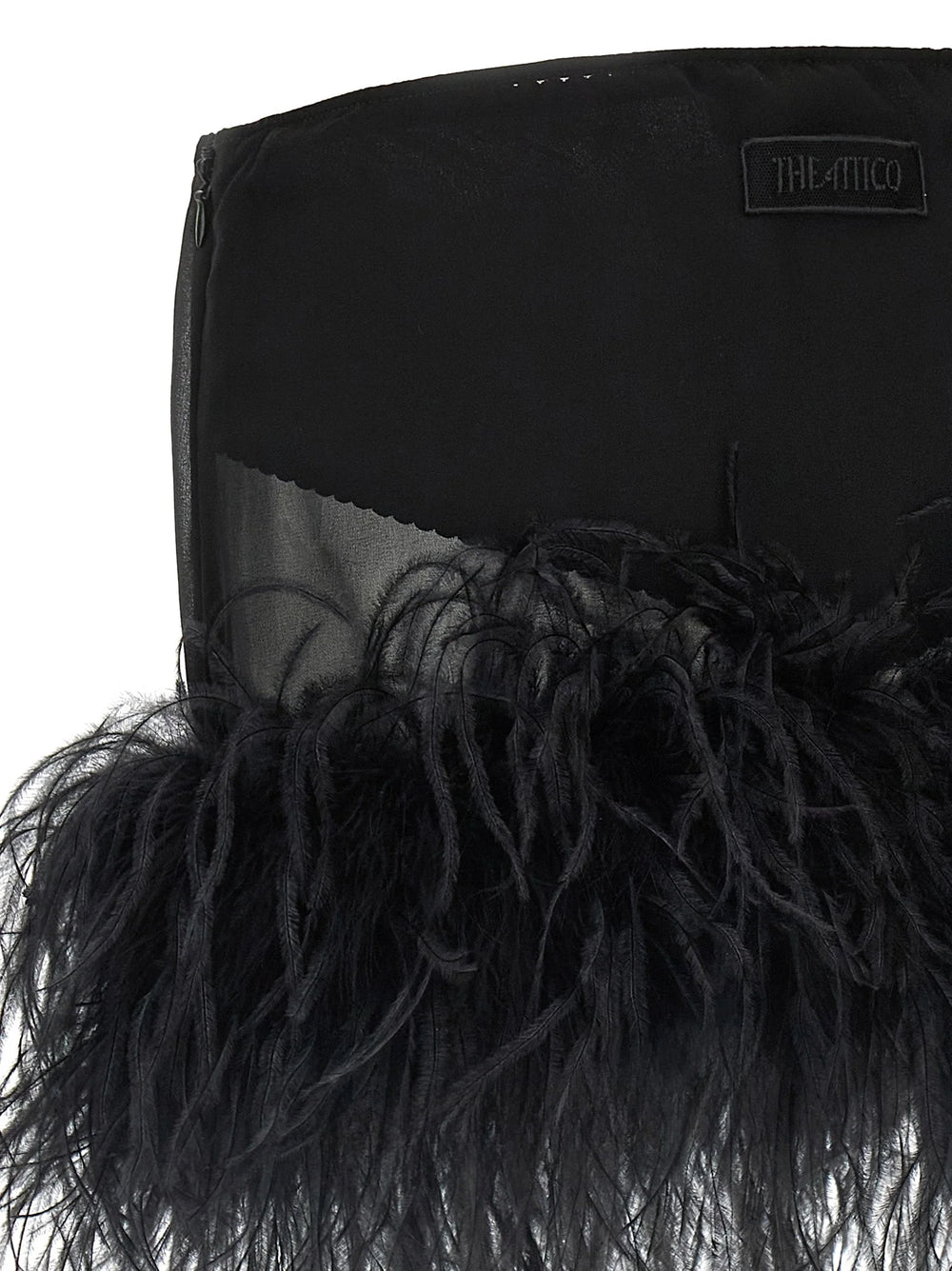 The Attico Black Polyester Long Skirt - IT42