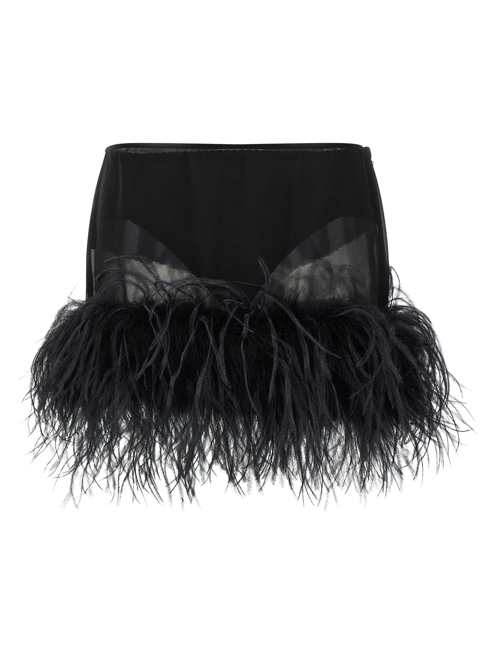 The Attico Black Polyester Long Skirt - IT42