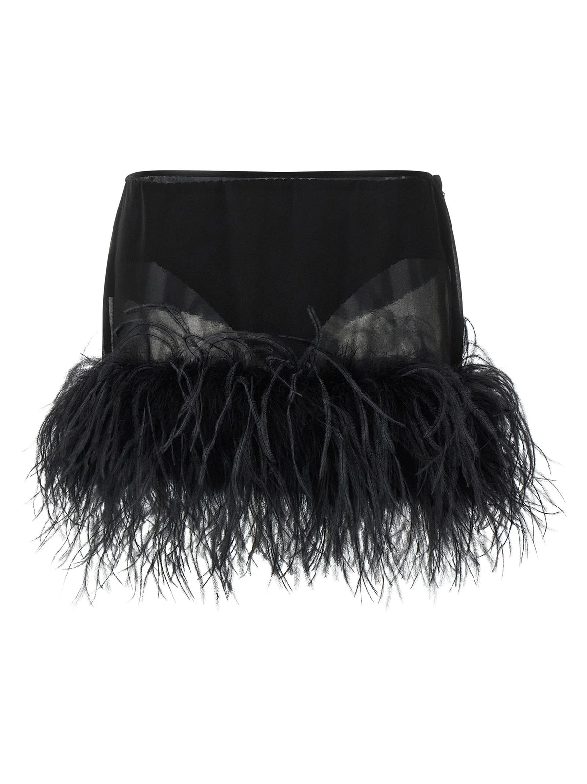 The Attico Black Polyester Long Skirt - IT42