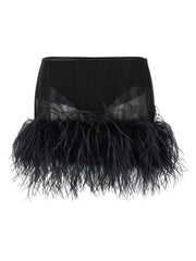 The Attico Black Polyester Long Skirt - IT42