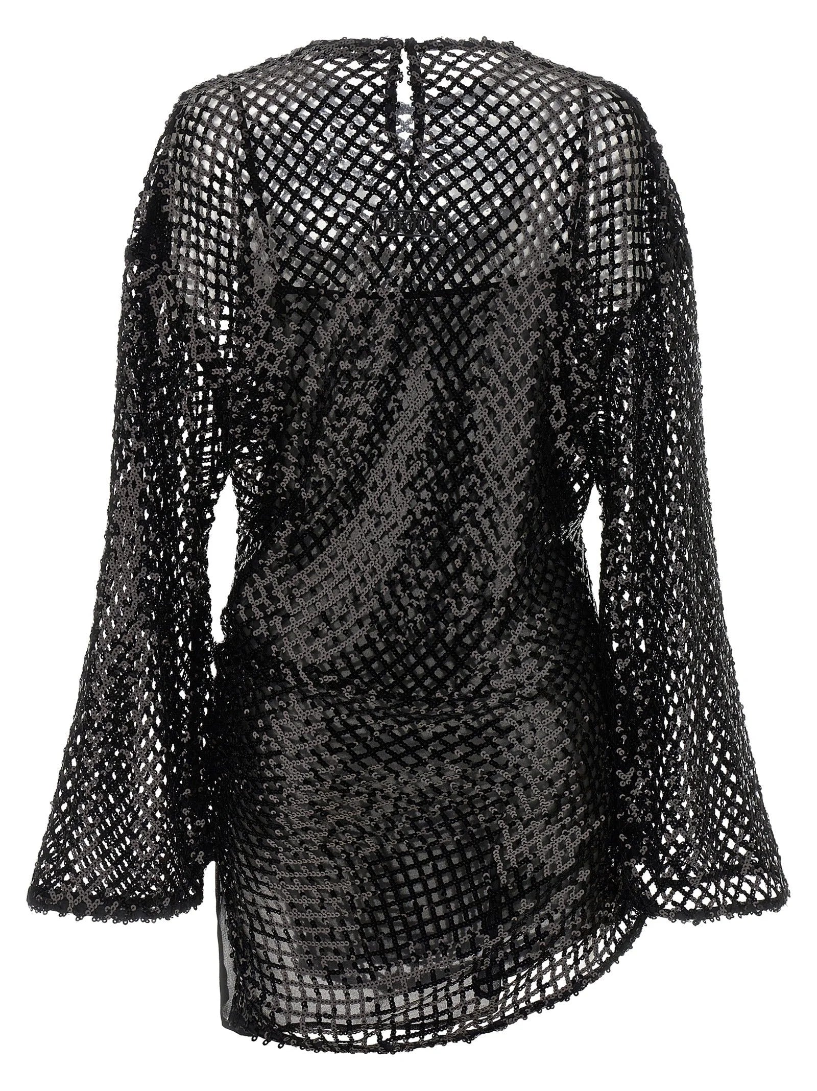 The Attico Black Polyester Short Dress - IT38