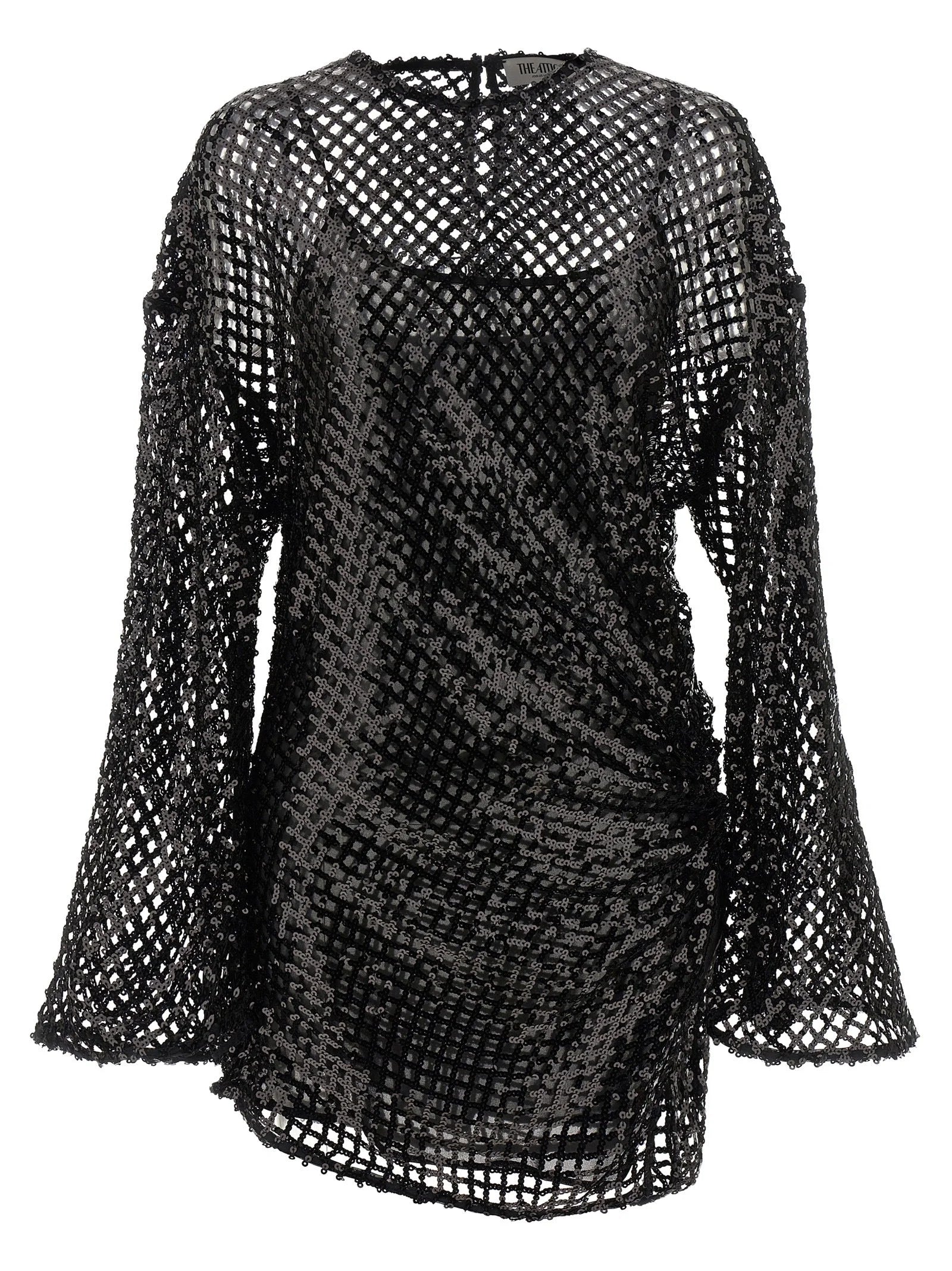 The Attico Black Polyester Short Dress - IT38