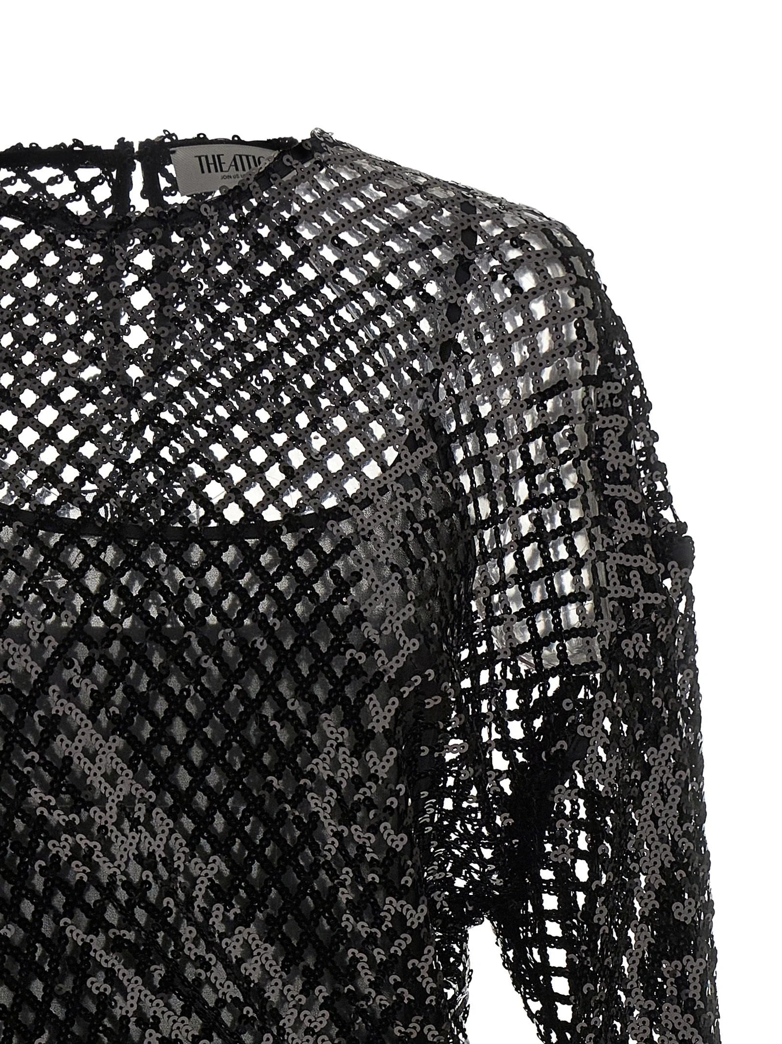 The Attico Black Polyester Short Dress - IT38