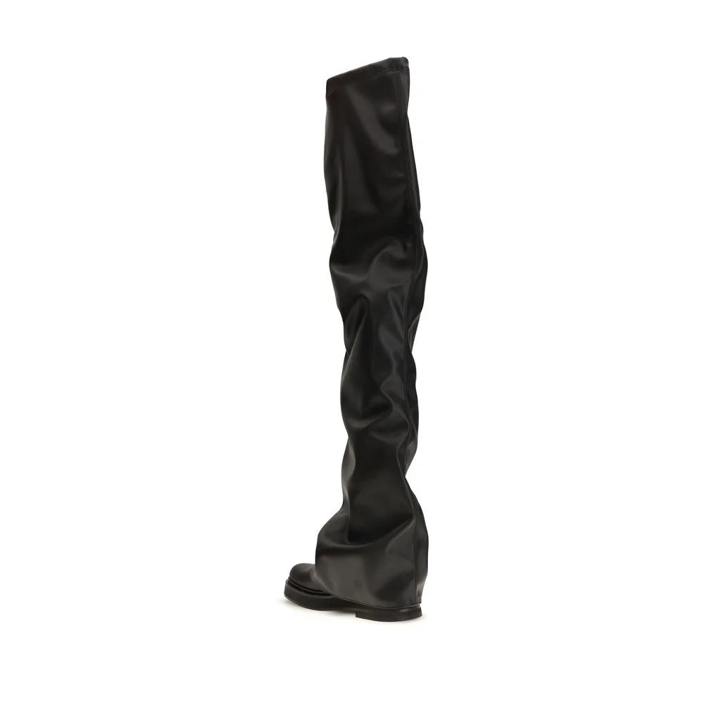 The Attico Black Polyurethane Over The Knee