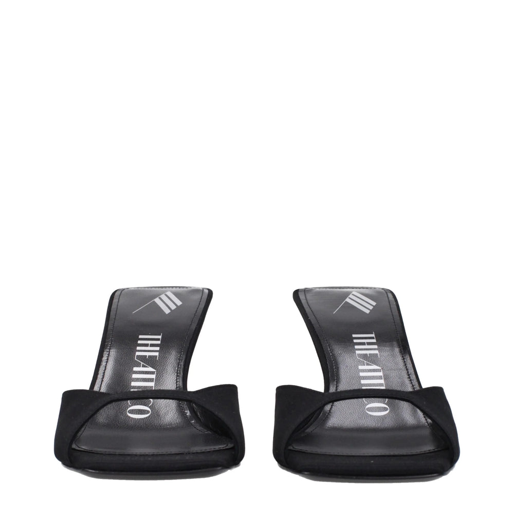 The Attico Black Satin Stiletto Heels Sandals