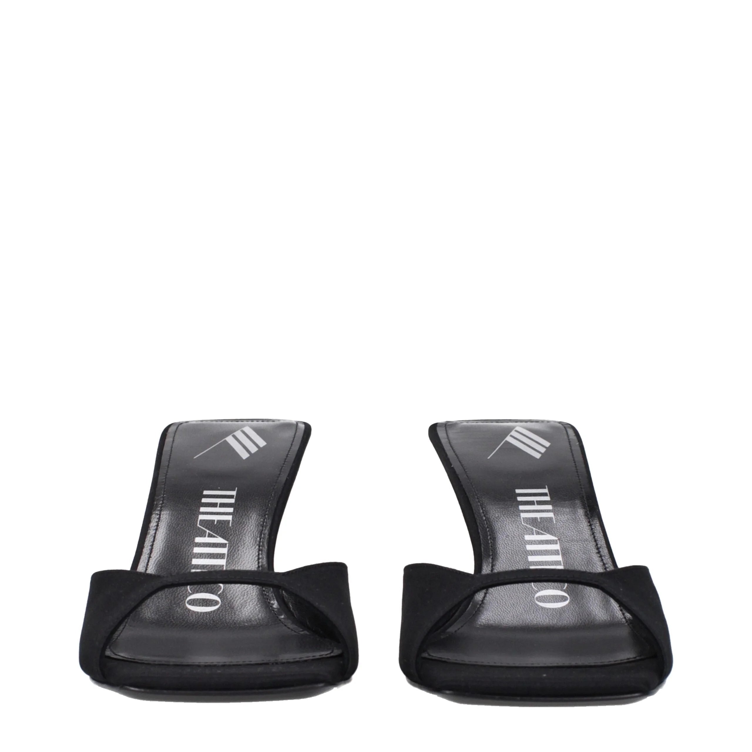 The Attico Black Satin Stiletto Heels Sandals