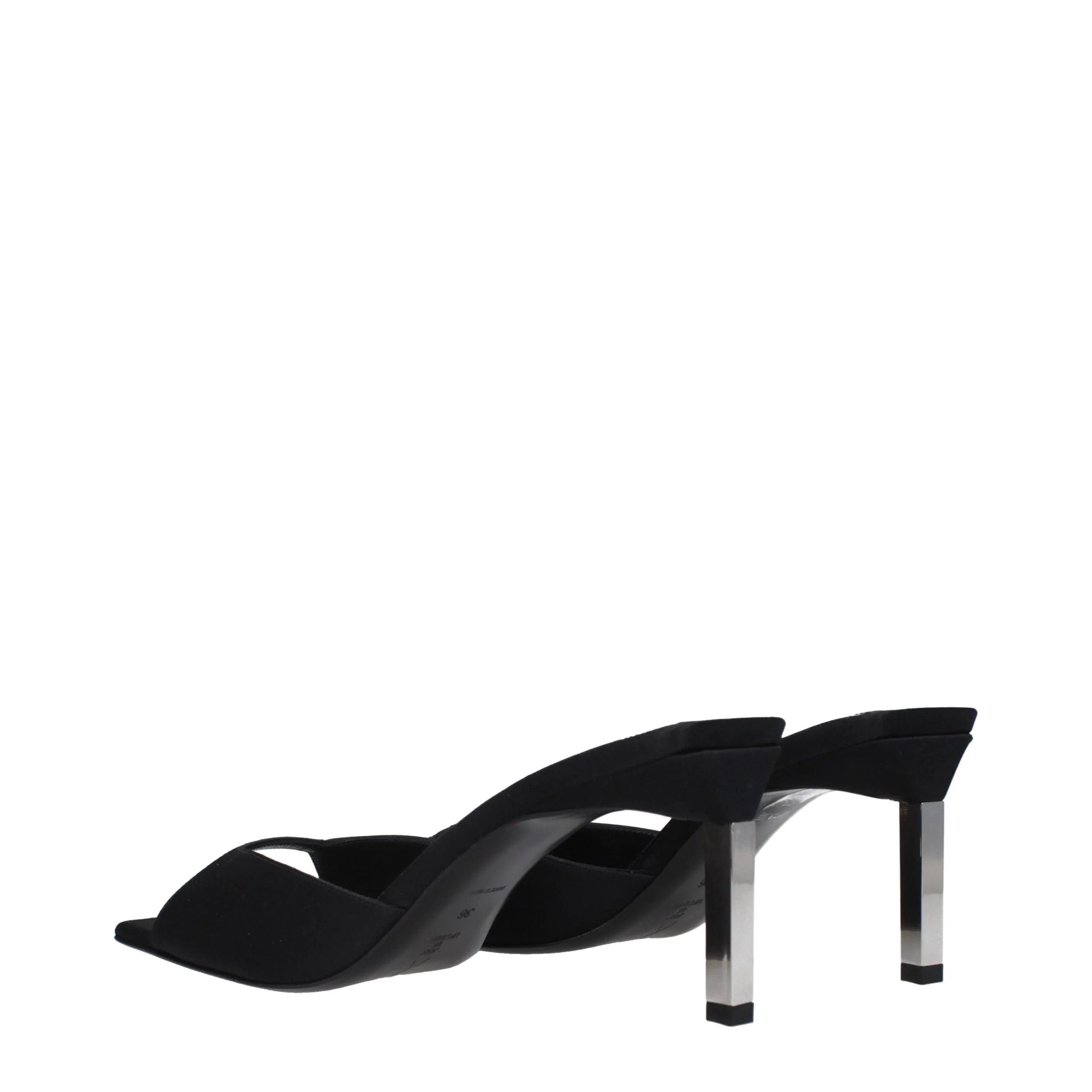 The Attico Black Satin Stiletto Heels Sandals