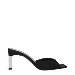 The Attico Black Satin Stiletto Heels Sandals - Sandals