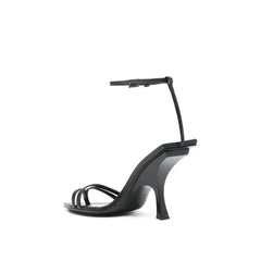 The Attico Black Silk Stiletto Heel Sandals