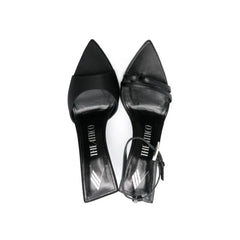 The Attico Black Silk Stiletto Heel Sandals