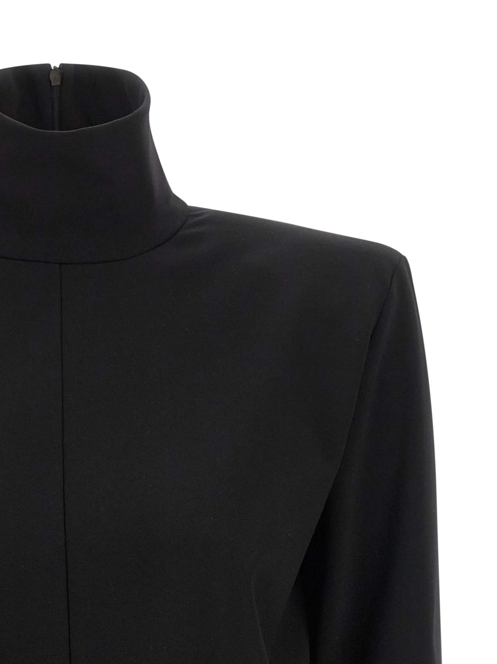 The Attico Black Viscose Short Dress