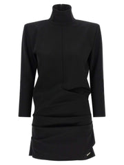 The Attico Black Viscose Short Dress