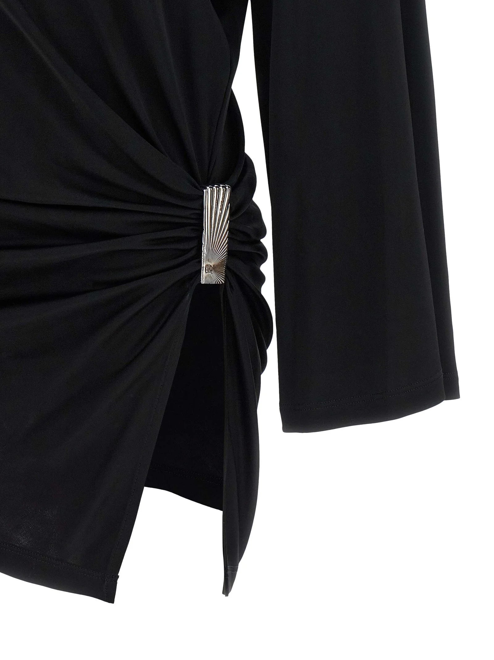 The Attico Black Viscose Short Dress - IT40