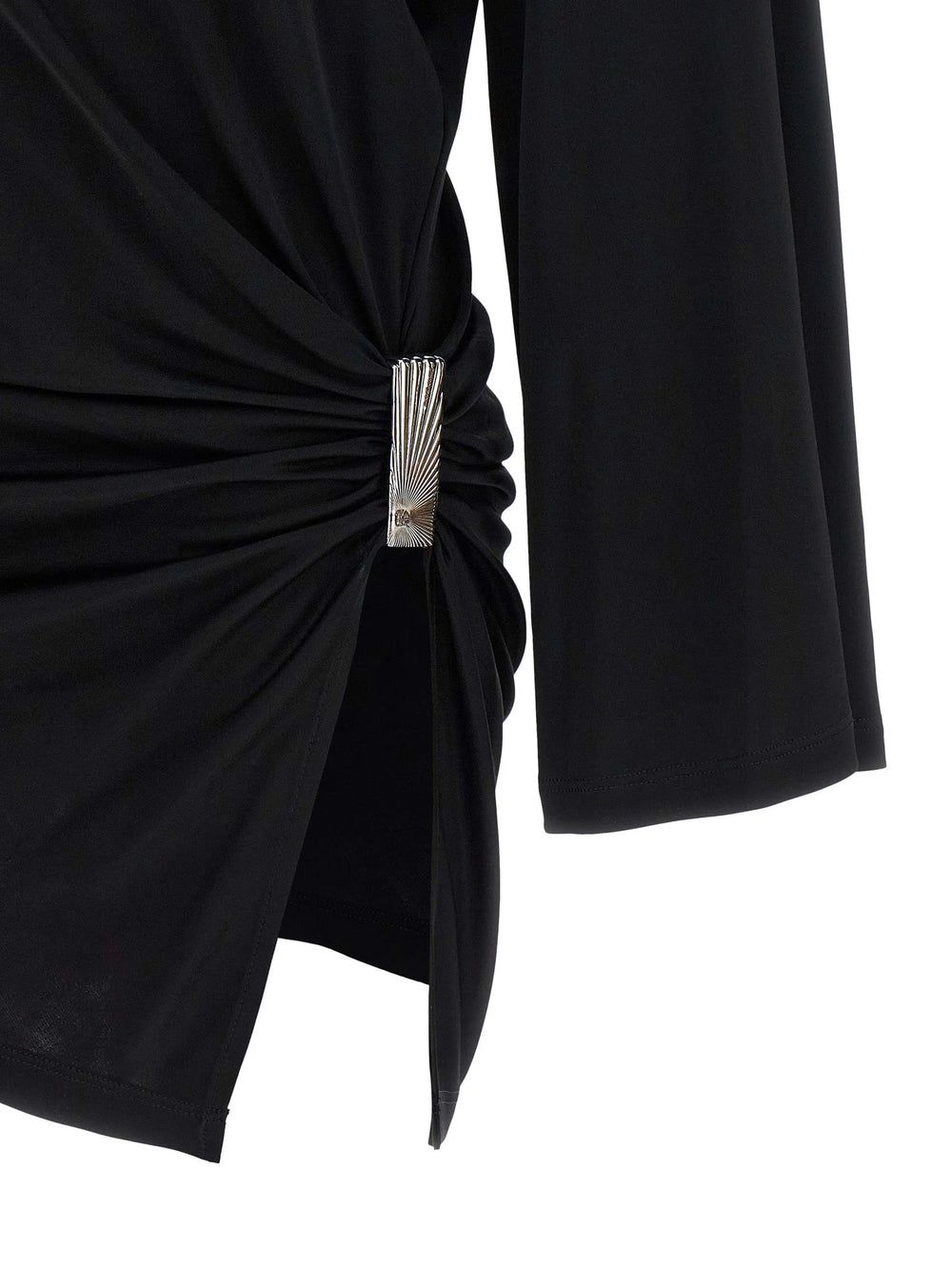 The Attico Black Viscose Short Dress - IT40
