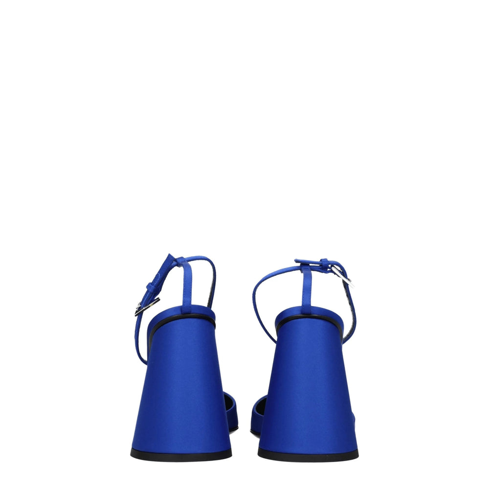 The Attico Blue Satin Platforms