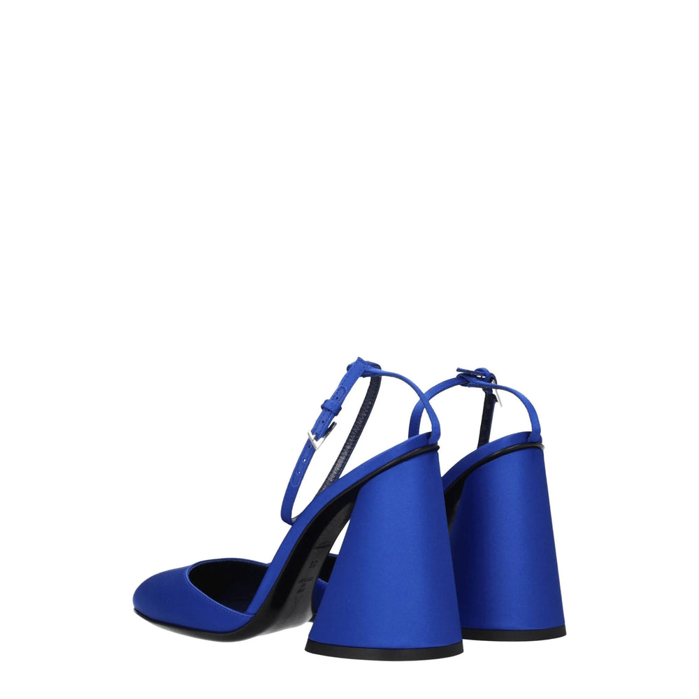 The Attico Blue Satin Platforms